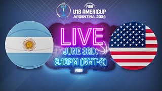 Argentina v USA  Full Basketball Game  FIBA U18 AmeriCup 2024 [upl. by Ardried39]