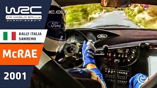 McRAE onboard  Rally Italia Sanremo 2001  Ford Focus RS WRC with PUNCTURE [upl. by Etteuqal274]