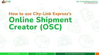 Creating Single Consignment Note Online Using CityLink Express Online Shipment Creator OSC [upl. by Eduino]