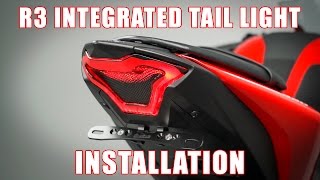 How to install an Integrated Tail light on a 2015 Yamaha R3 by TST Industries [upl. by Nalced]