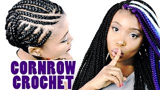 How To CROCHET BOX BRAIDS For Beginners Step By Step Cornrow Method Braid Tutorial [upl. by Ecitnirp]