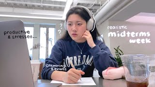 uni diaries midterms week vlog 🍵 ‧₊˚ cramming 3 exams 12hrs of studying productive amp burnout [upl. by Ellenrahc]