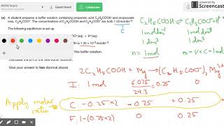 A Level Buffers calculation  partial neutralisation  Challenge A Level Chemistry Edexcel OCR AQA [upl. by Berry490]