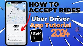 How To Accept Rides On The Uber Driver App  2024 Training amp Tutorial [upl. by Baxy]