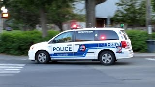 Montreal Police Cars Responding Urgently  SPVM [upl. by Ynogoham501]