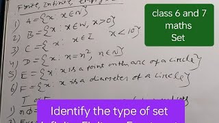 Finite infinite or empty set  identify these sets  class 6 and 7  maths [upl. by Salem639]