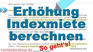 Indexmiete Erhöhung berechnen und geltend machen  So gehts  Mustertext  Vermietershopde [upl. by Adnohsed521]