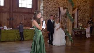 Brides sister sings beautiful song at wedding [upl. by Arada88]