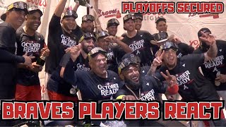 Braves advance to Playoffs Players React [upl. by Yelsnik230]