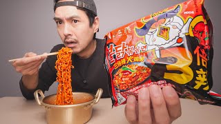 First time trying 3X Fire Noodles [upl. by Ardnekat123]