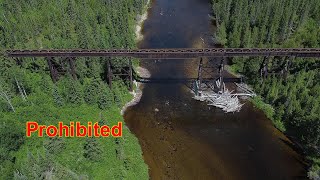 Old Abandoned Rail Bridge Youre Prohibited to use Northern Ontario explore [upl. by Htebazie45]