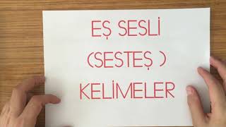 EŞ SESLİ SESTEŞ KELİMELER KONU ANLATIMI [upl. by Ditter]