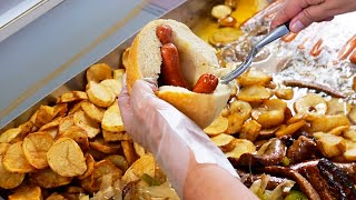 American Food  The BEST ITALIAN FRIED HOT DOGS AND SAUSAGES in New Jersey Jimmy Buffs [upl. by Marchak]