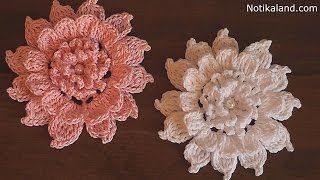 CROCHET flower How to crochet flower Tutorial [upl. by Acirtal582]