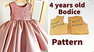 How To Draft Basic Bodice Pattern For 4years Old Measurement For 4years old [upl. by Nolahp]