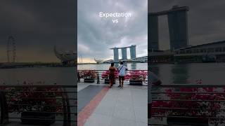 Expectation versus Reality travel meme marinabaysands singapore travel transition [upl. by Tuorah]