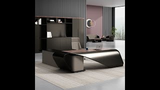 Executive Wooden L Shape Office Desks Modern CEO Office Desk Boss Luxurious Office Table [upl. by Aguayo]