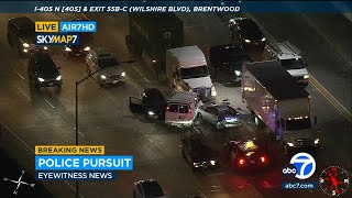 Chase ends in wrongway crash on 405 Freeway [upl. by Mahla378]