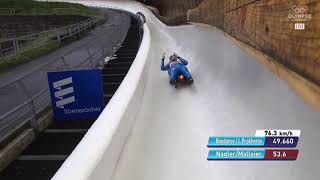 Doubles luge NaglerMalleier crash on World Cup in Sochi [upl. by Beck306]