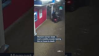 Moment woman steals mans mobility scooter leaving him to freeze to death  ITV News [upl. by Cusick]