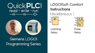 LOGO Miscellaneous 1  Latching relay  Pulse relay  Siemens PLC Programming [upl. by Ramin]