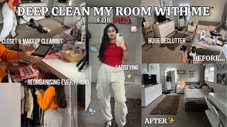 DEEP CLEAN MY ROOM WITH ME  declutter reorganise amp reset for 2024 SATISFYING🧼 [upl. by Riay758]