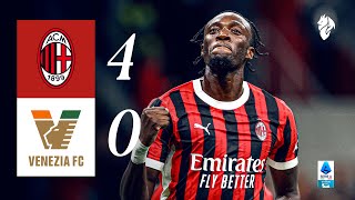 Abraham scores his first in San Siro win  AC Milan 40 Venezia  Highlights Serie A [upl. by Nortal]