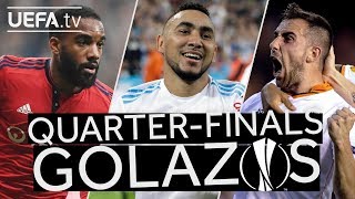 LACAZETTE PAYET ALCÁCER Great UEL Quarterfinals GOALS [upl. by Nnaul]