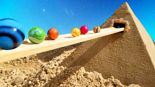 Marble Run Race ASMR Sand Pyramid Survival [upl. by Ozkum]