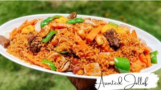 The most delicious Assorted Jollof Rice Recipe Ghana Jollof Recipe [upl. by Jews]