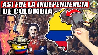 La INDEPENDENCIA de COLOMBIA en 8 minutos su HISTORIA completa  resumen y explicación [upl. by Ecnerewal]