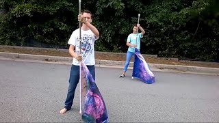 Color Guard Basic Flag Tosses [upl. by Seaver465]