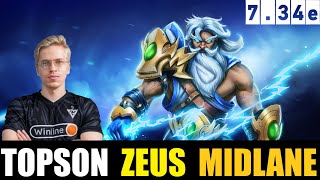 🔥TOPSON PLAYING ZEUS MID 734E  DOTA 2 HIGHEST MMR MATCH dota2 dota2gameplay topson [upl. by Kenwood]