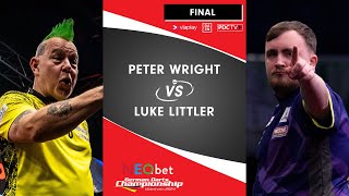 EURO TOUR EPIC Peter Wright v Luke Littler  2024 German Darts Championship [upl. by Kcirdde]