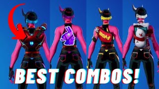 BEST COMBOS FOR THE SCARLET BLACKOUT HARLOWE SKIN ALL COLORS fortnite battle royale [upl. by Airel]