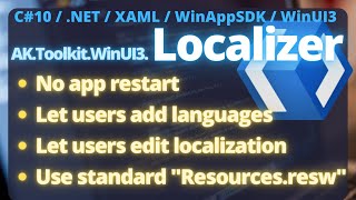 WinUI 3  Localizer  AKToolkit  WinAppSDK XAML  Tutorial  C  NET [upl. by Fax]