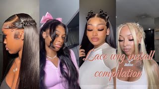 2024 LACE FRONTAL 🎀WIGS AND BUNDLES INSTALLS COMPILATION🫧💕 ✨ TikTok compilation🎀🫧 [upl. by Akihsar]