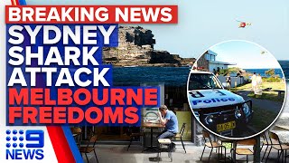 Sydney swimmer mauled to death by shark Restrictions set to lift in Victoria  9 News Australia [upl. by Anim90]