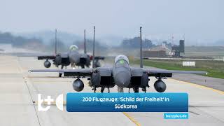 200 Militärflugzeuge am Himmel  Schild der Freiheit großes Manöver in Südkorea [upl. by Ansilma]