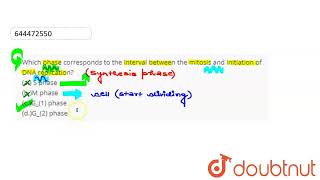 Which phase corresponds to theinterval between the mitosis and initiation of DNA replicationa [upl. by Derron417]