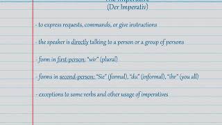 Deutsch Grammatik IMPERATIV explained quotCome inquot quotSit downquot quotLets beginquot Part 1 LERN MIT EM [upl. by Yokum]