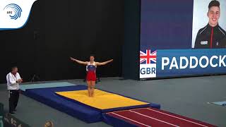 Jaydon Paddock GBR  2018 Trampoline Europeans top qualifier junior tumbling [upl. by Karine]