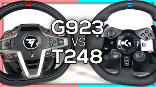 Logitech G923 VS Thrustmaster T248  Which is the BEST EntryLevel Sim Racing Wheel [upl. by Pansir421]