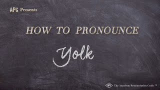 How to Pronounce Yolk Real Life Examples [upl. by Trebeh]