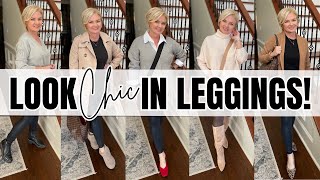 Look Chic In Leggings  Outfit Ideas for Women Over 50 [upl. by Nauwaj]