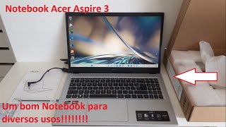 Review Notebook acer Aspire 3 A31524pR611 processador AMD Ryzen 5 7520U placa gráfica AMD [upl. by Dreher460]