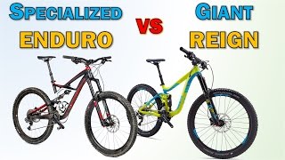 Giant Reign vs Specialized Enduro 650B 2016 [upl. by Kilmarx]