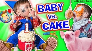 BABY vs CAKE Shawns 1st Birthday Party Family Games amp Activities w FUNnel Vision  Presents [upl. by Tristan]