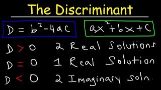 How To Determine The Discriminant of a Quadratic Equation [upl. by Alimak]