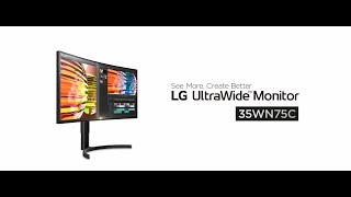 LG UltraWide™  35WN75C  The Curved UltraWide QHD 3440x1440 HDR Monitor with USBC  LG [upl. by Repsac]